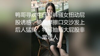 鸭哥寻欢牛仔短裤骚女扭动屁股诱惑，骑坐摩擦口交沙发上后人猛操，特写抽插大屁股非常诱人